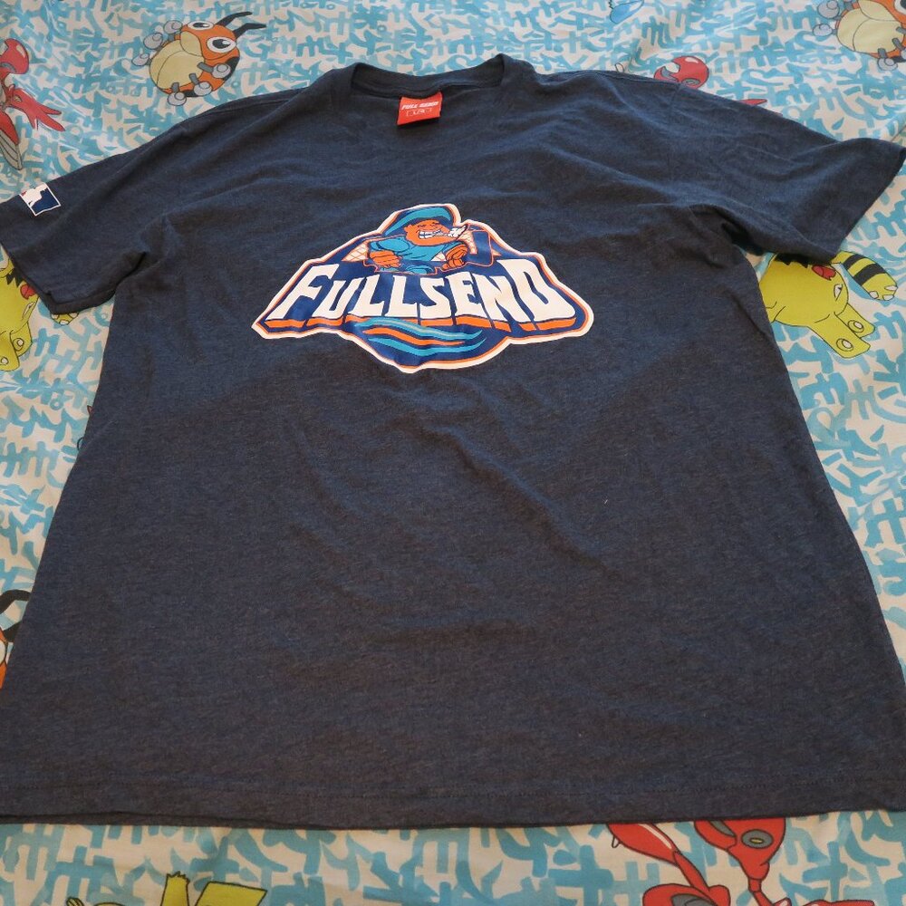 FULL SEND New York Islanders Fisherman Hockey Tee Slate Blue Size Large